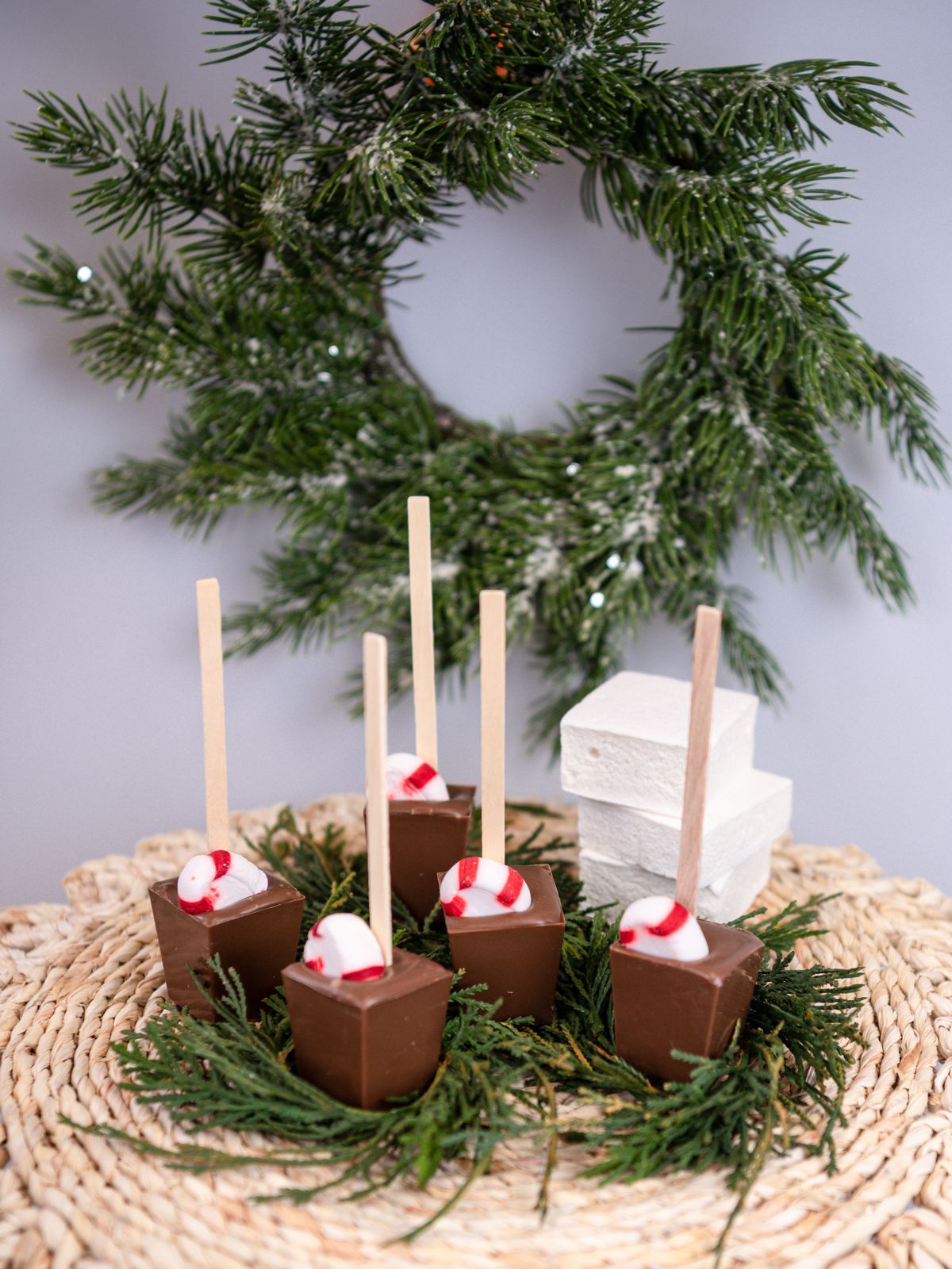 Artisan Chocolate | Gourmet Chocolate | Boutique Chocolate | Belgian Chocolate | Wholesale Chocolate | Hot Chocolate on a Stick 5-Pack | Peppermint Milk | Ticket Chocolate | Holiday | Christmas | Gift
