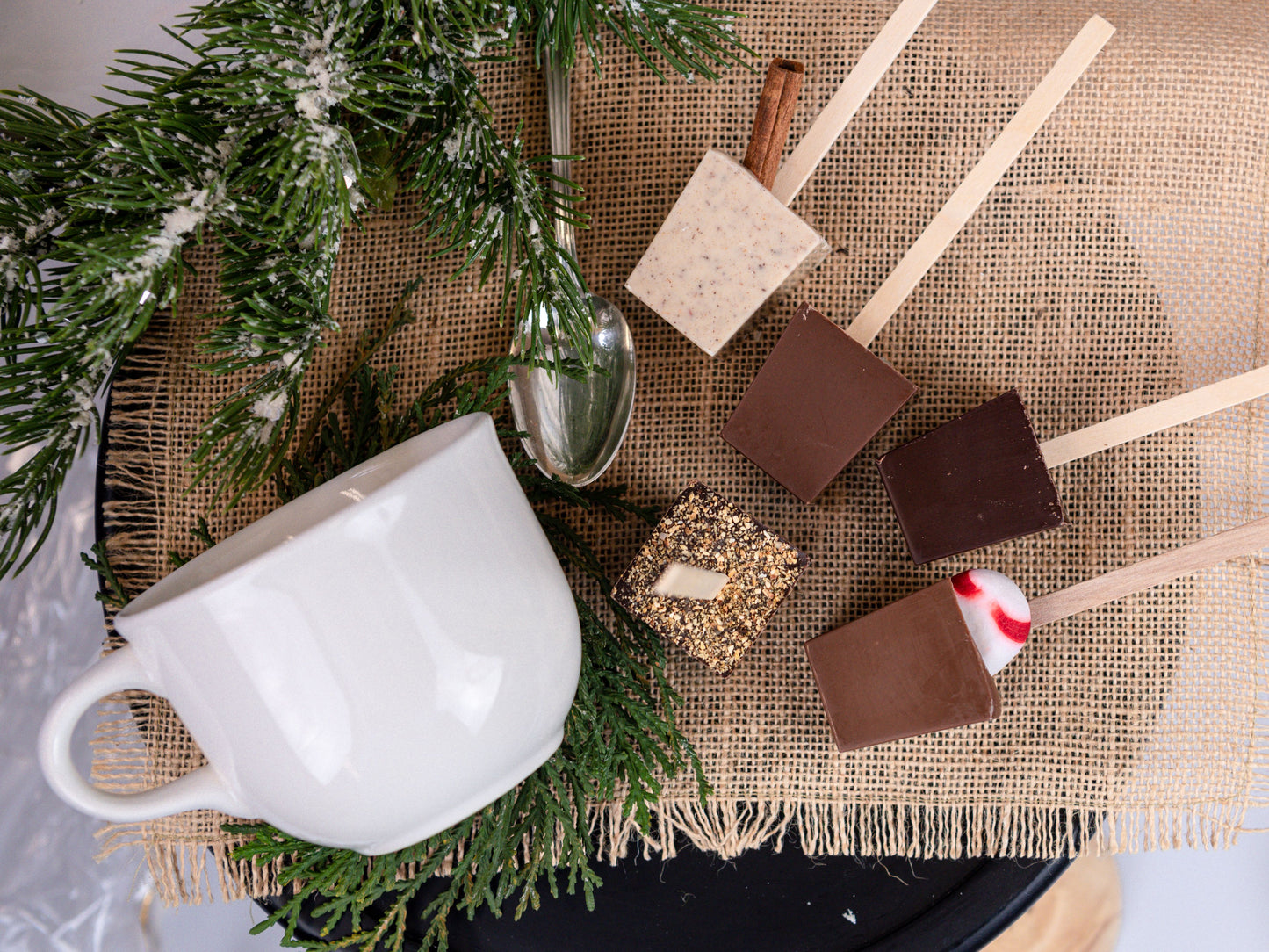 Artisan Chocolate | Gourmet Chocolate | Boutique Chocolate | Belgian Chocolate | Wholesale Chocolate | Hot Chocolate on a Stick 3-Pack | Holiday | Christmas | Peppermint | Orange | Spiced Apple Cider | Ticket Chocolate | Gift