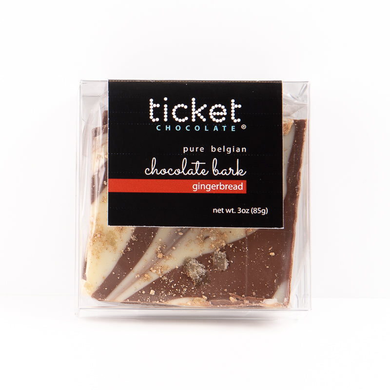 Artisan Chocolate | Gourmet Chocolate | Boutique Chocolate | Belgian Chocolate | Wholesale Chocolate | Chocolate Bark | Gingerbread Milk/White | Ticket Chocolate | Gift