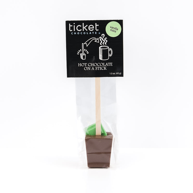 Artisan Chocolate | Gourmet Chocolate | Boutique Chocolate | Belgian Chocolate | Wholesale Chocolate | Hot Chocolate on a Stick | Vanilla Mint | Ticket Chocolate | Gift