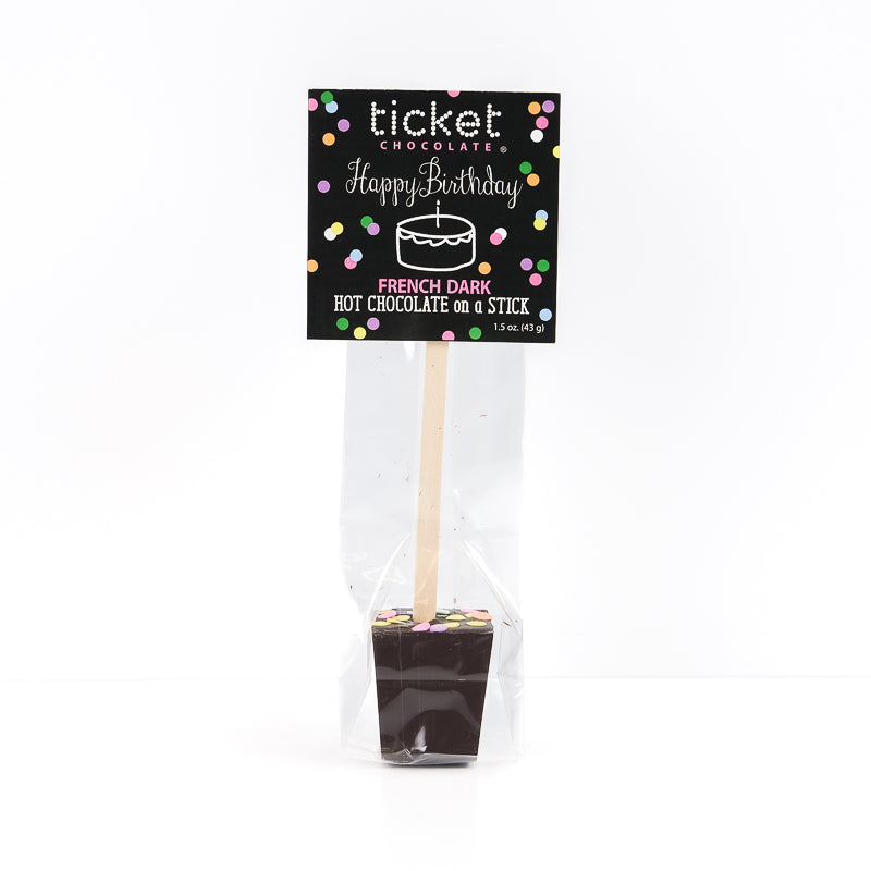 Artisan Chocolate | Gourmet Chocolate | Boutique Chocolate | Belgian Chocolate | Wholesale Chocolate | Hot Chocolate on a Stick | Happy Birthday French Truffle | Ticket Chocolate | Gift