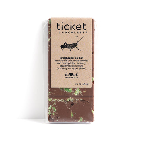Artisan Chocolate Bar | Gourmet Chocolate Bar | Boutique Chocolate | Belgian Chocolate | Wholesale Chocolate | Beloved Bar | Grasshopper Pie | Ticket Chocolate | Gift
