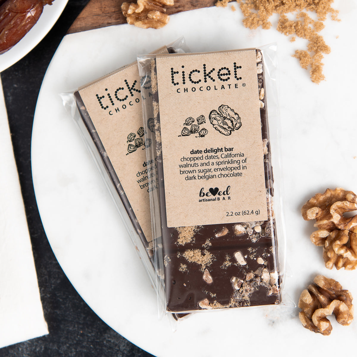 Artisan Chocolate Bar | Gourmet Chocolate Bar | Boutique Chocolate | Belgian Chocolate | Wholesale Chocolate | Gourmet Chocolate Bar | Date Delight | Ticket Chocolate | Gift
