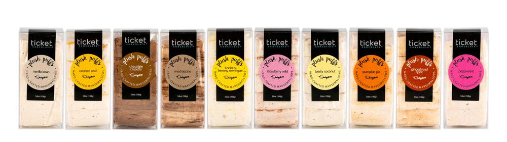 
                        
                          Artisan Chocolate | Gourmet Chocolate | Boutique Chocolate | Belgian Chocolate | Wholesale Chocolate | Plush Puffs Hand-Crafted Gourmet Marshmallows | Spring | Summer | Luscious Lemony Meringue | Ticket Chocolate | Gift
                        
                      