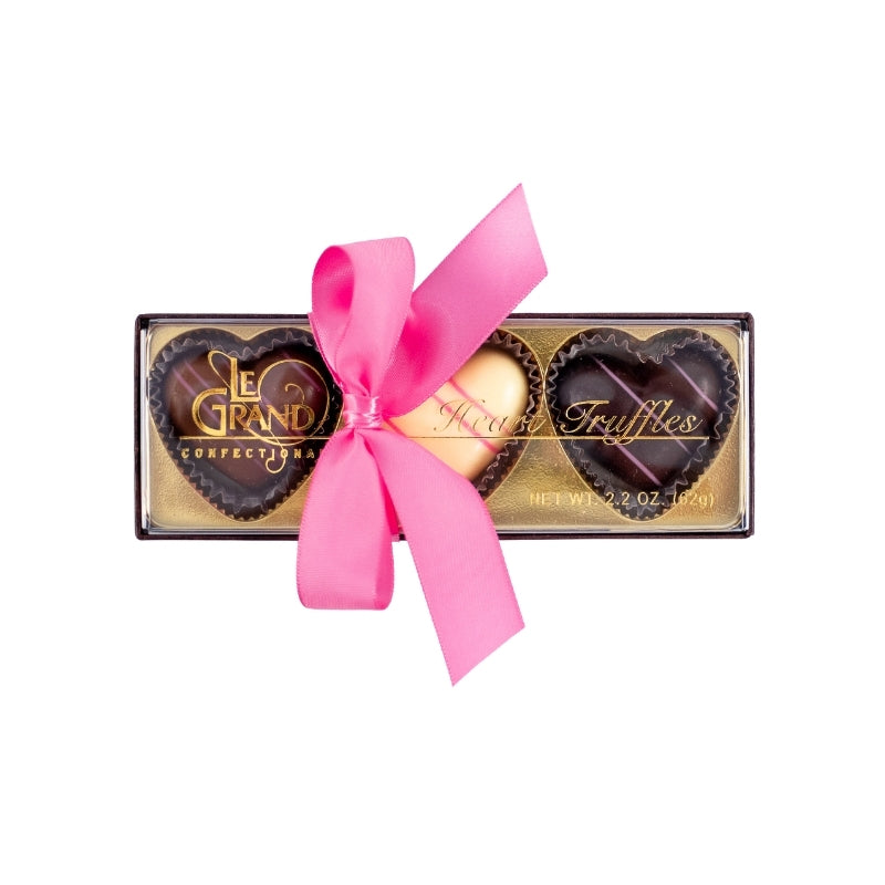 Le Grand Valentine's Truffles - Chocolate Hearts (3-Piece)