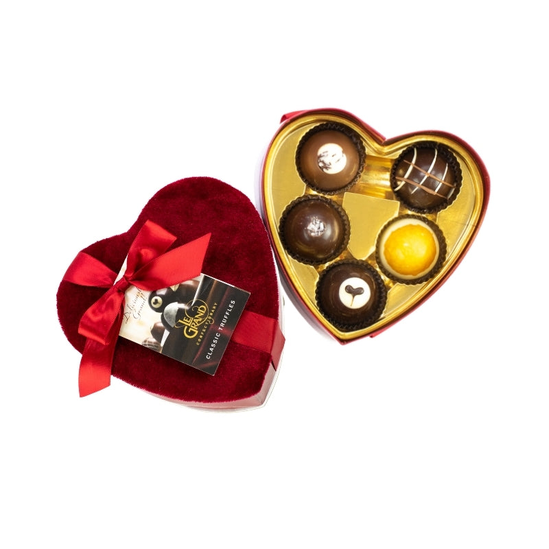 Valentine's Day Assorted Chocolate Truffles - Red Velvet Heart Box