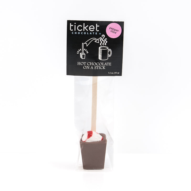 Artisan Chocolate | Gourmet Chocolate | Boutique Chocolate | Belgian Chocolate | Wholesale Chocolate | Hot Chocolate on a Stick | Peppermint Milk | Holiday | Christmas | Ticket Chocolate | Gift