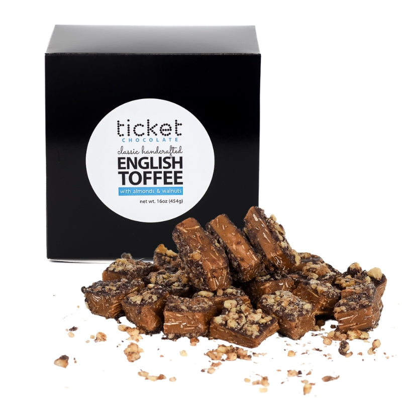 Classic Handcrafted English Toffee with Almonds & Walnuts