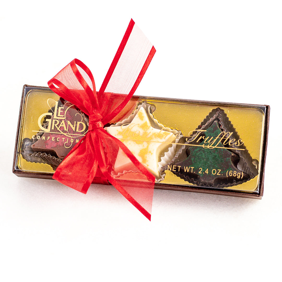Christmas Chocolate Truffles Gift Boxes: 3-Piece & 8-Piece