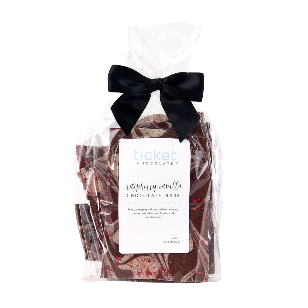 Raspberry Vanilla Chocolate Bark - Milk & White Chocolate (1 lb)