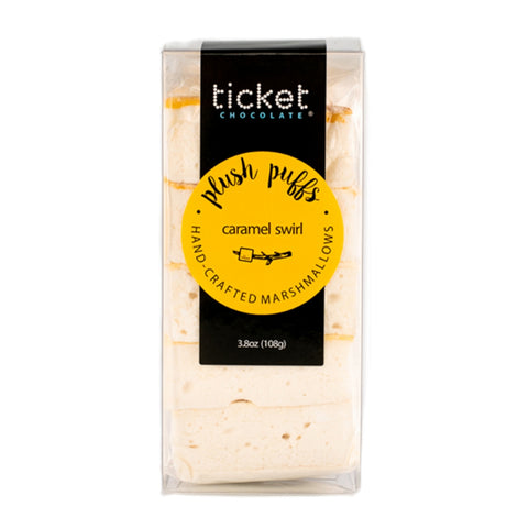 Plush Puffs Caramel Swirl Gourmet Marshmallows: Handcrafted Artisan Treats (3.8 oz)