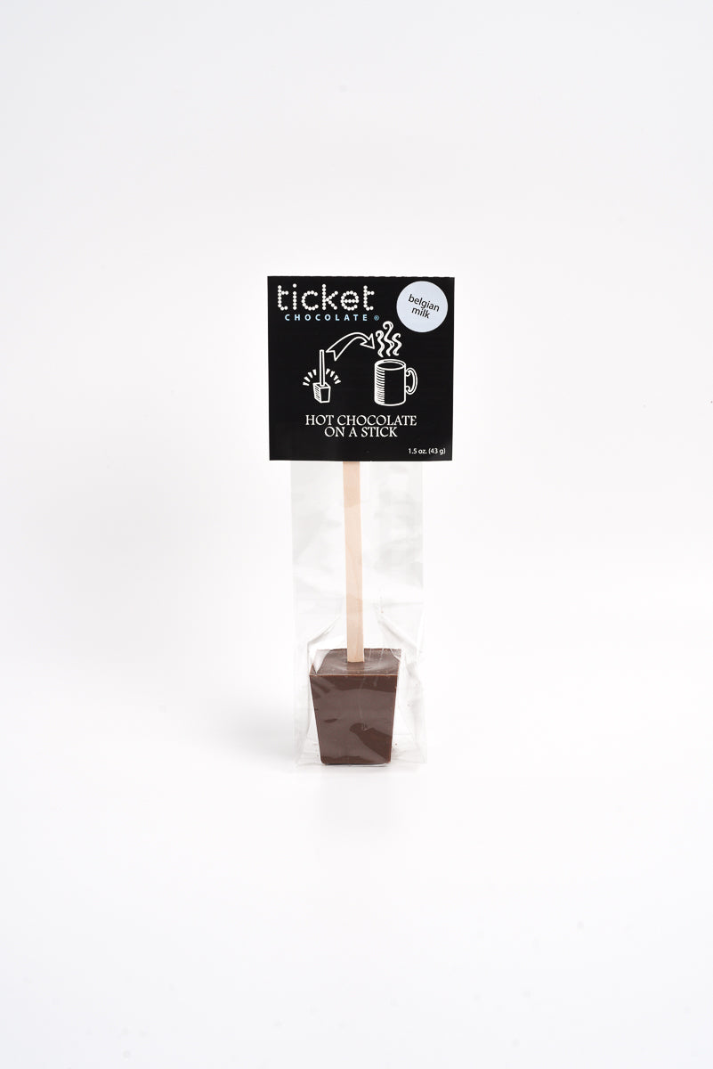 Hot Chocolate on a Stick | Artisan Chocolate | Gourmet Chocolate | Boutique Chocolate | Belgian Chocolate | Wholesale Chocolate | Hot Chocolate on a Stick |Hot chocolate sticks | Belgian Milk | Ticket Chocolate | Gift