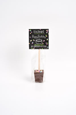 Artisan Chocolate | Gourmet Chocolate | Boutique Chocolate | Belgian Chocolate | Wholesale Chocolate | Hot Chocolate on a Stick | Happy Birthday Belgian Milk | Ticket Chocolate | Gift