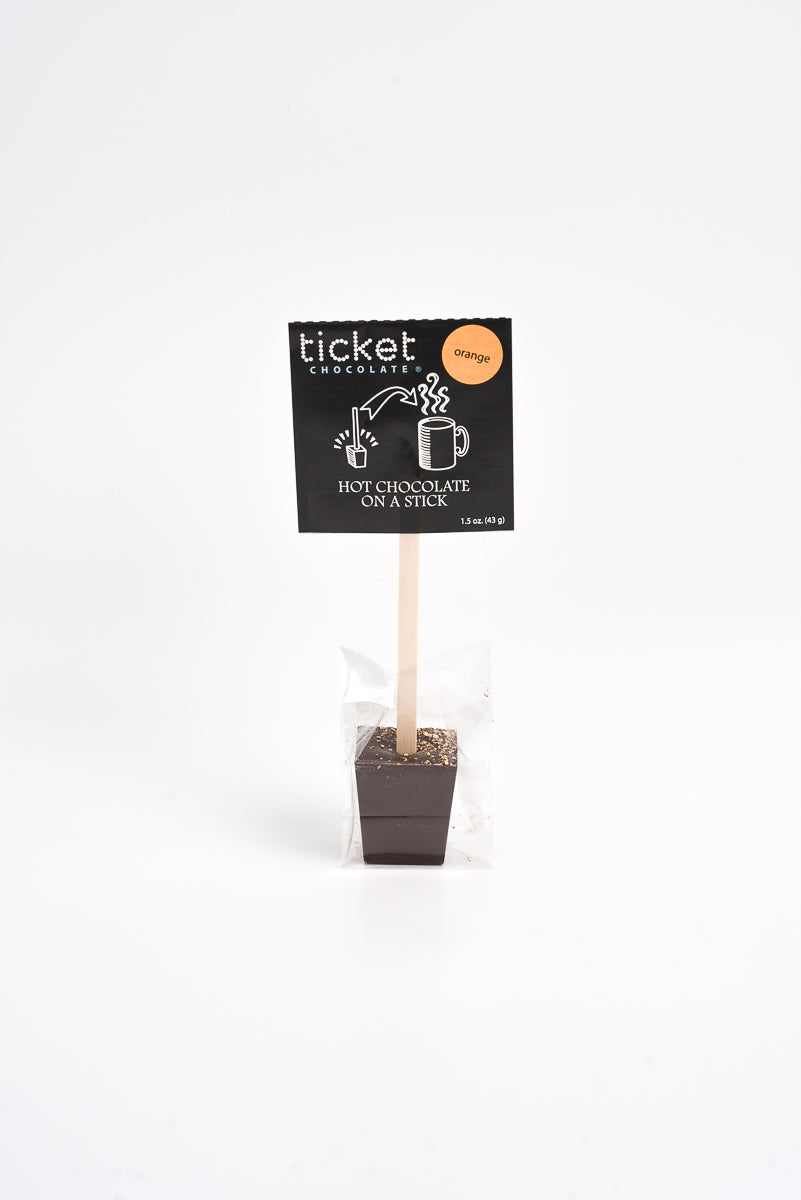 Artisan Chocolate | Gourmet Chocolate | Boutique Chocolate | Belgian Chocolate | Wholesale Chocolate | Hot Chocolate on a Stick | Orange | Ticket Chocolate | Gift