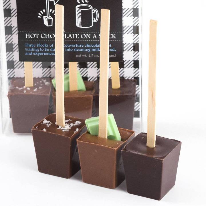 Artisan Chocolate | Gourmet Chocolate | Boutique Chocolate | Belgian Chocolate | Wholesale Chocolate | Hot Chocolate on a Stick Variety 3-Pack| Salted Caramel | Vanilla Mint | French Truffle | Ticket Chocolate | Gift
