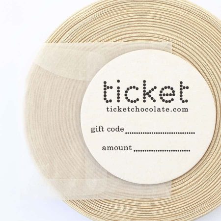 Ticket Chocolate Gift Card |  Artisan Chocolate | Gourmet Chocolate | Boutique Chocolate | Belgian Chocolate | Wholesale Chocolate | Gift Card | Ticket Chocolate | Gift